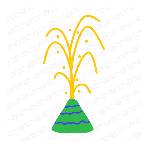 Diwali festival fireworks lights Flat icon free png image