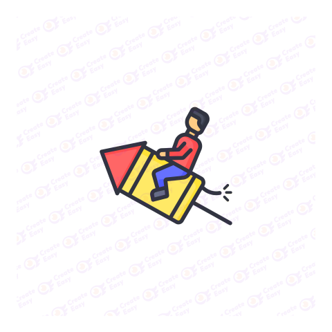Man Sitting On Rocket Icon Flat icon free png image