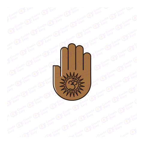 Jainism Ahimsa Hand Flat icon free png image