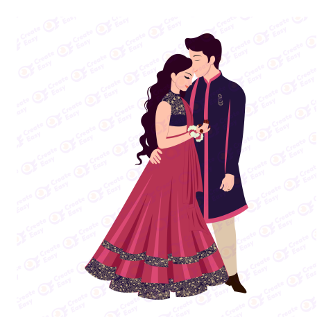 Indian Couple Flat icon free png image