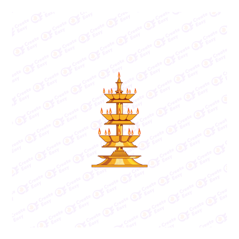 Happy Diwali Candlestick Flat icon free png image