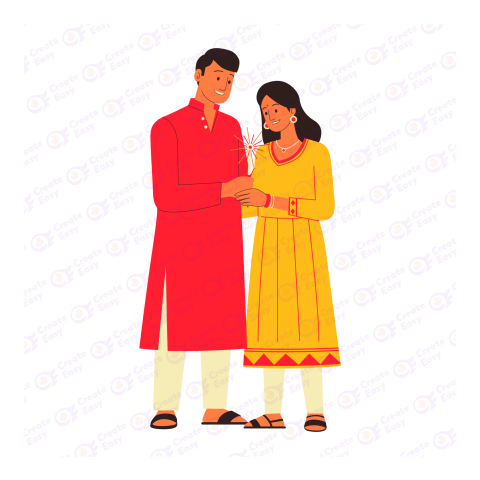 Couple in Indian Traditional Clothes
