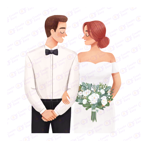Wedding Couple Flat icon free png image