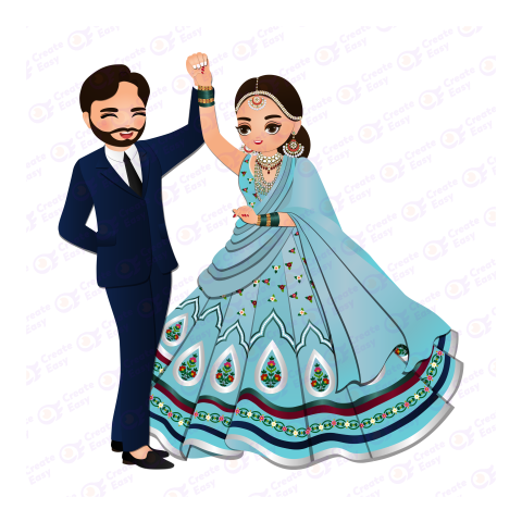 Indian Wedding Couple Flat icon free png image