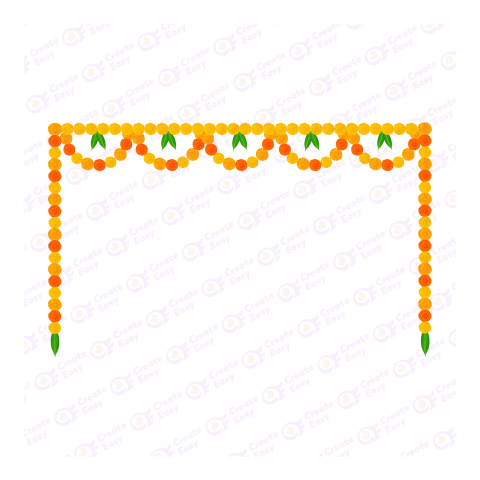 Marigold Flower Garland Flat icon free png image