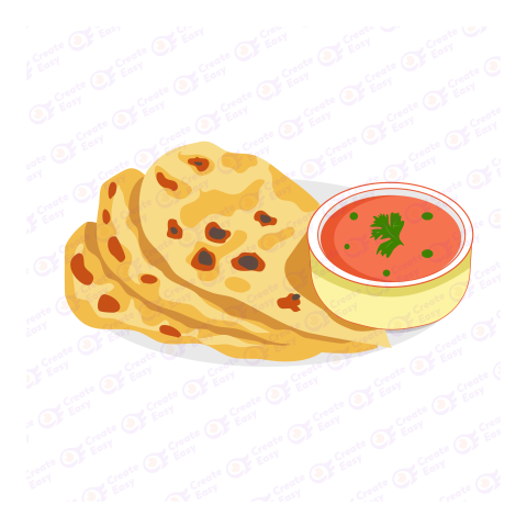 Chapati indian illustration Flat icon free png image