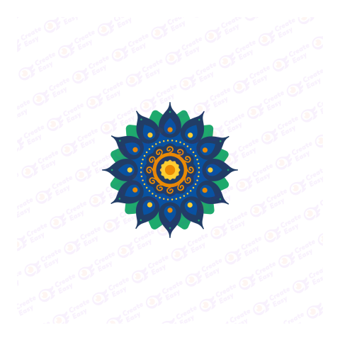 Vibrant Mandala Flat icon free png image