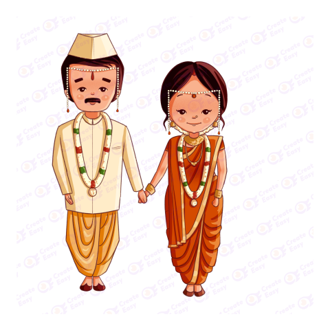 Maharashtrian Couple Flat icon free png image