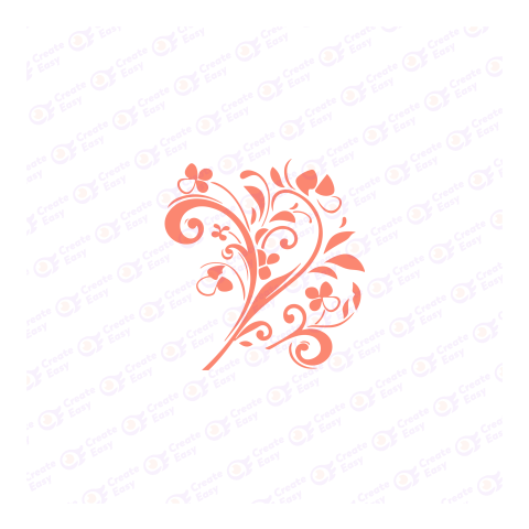 Swirling floral design Flat icon free png image