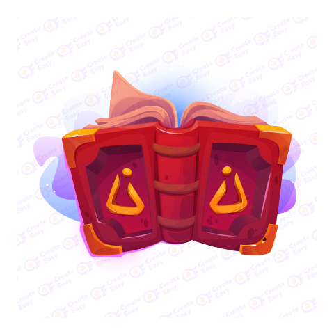 Magic wizard or witch book cartoon set Royalty free png image