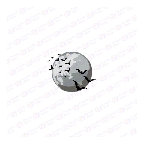 Moon and Bats free png image