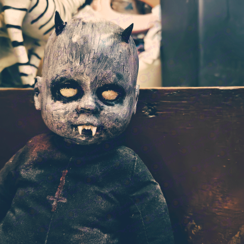 Old Ghost Doll color background image