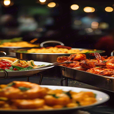 People group catering buffet food indoor in restaurant free png image