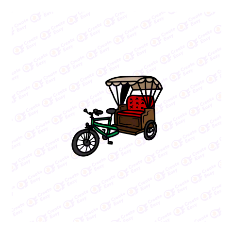 Drawing Classic Violet Cycle Rickshaw free png image