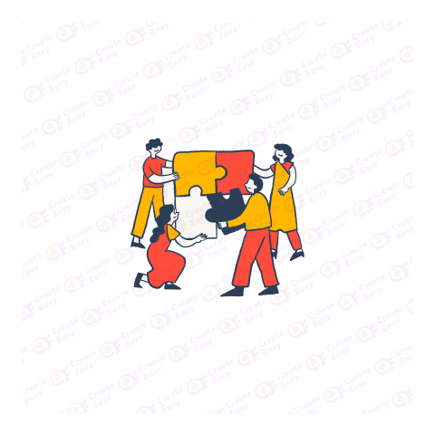 Teamwork concept Business people working together Vector illustration