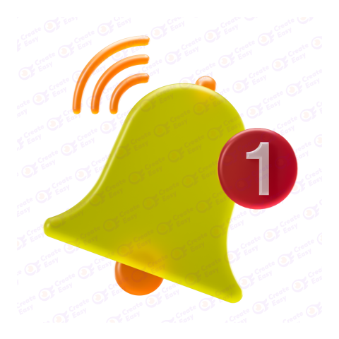 Bell notification free 3d png image