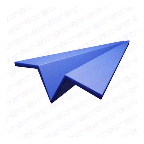 Blue Paper Airplane free 3d png image