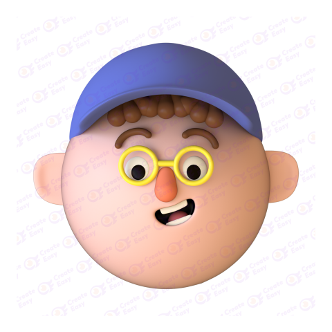 Cartoon Character Face free 3d png image