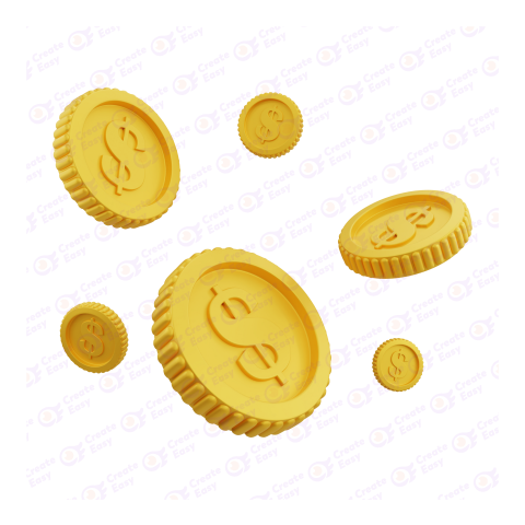 Gold coins free 3d png image
