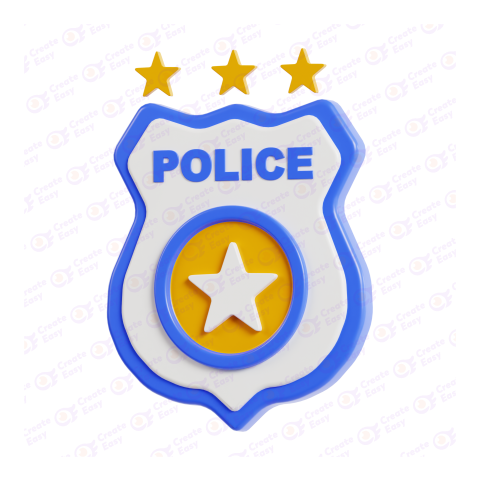 Police Badge 3d free png image