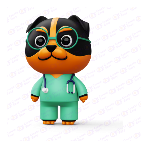 Cute Doctor Dog 3d free png image