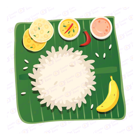 South Indian vegetarian meal Flat free png icon image