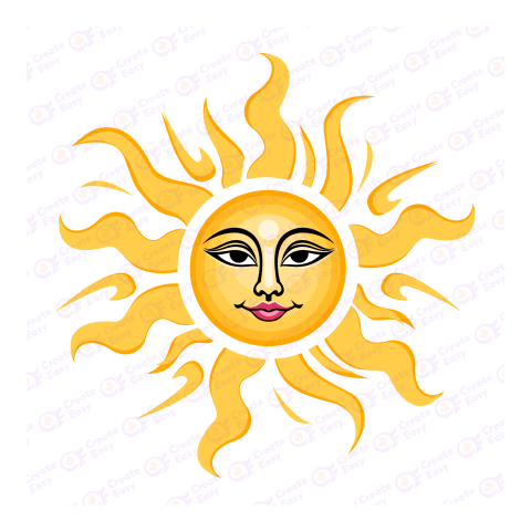New Year Sun Flat icon free png image