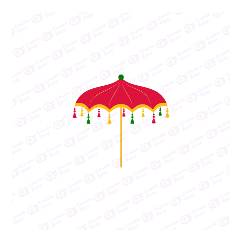 Colorful Decorative Floral Umbrella Flat icon free png image