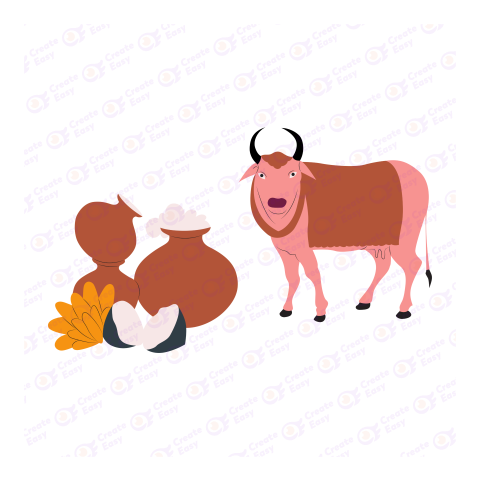 Happy Pongal Festival Flat icon free png image