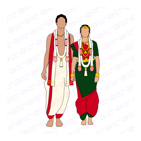 South Indian Wedding Couple Flat icon free png image