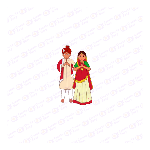 Gujarati Wedding Couple Flat icon free png image