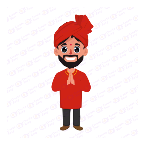 Indian Gujarati Man Flat icon free png image