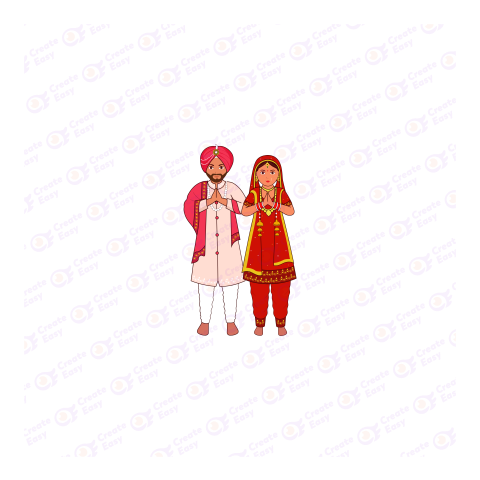 Sikh Couple Greeting Namaste Flat icon free png image