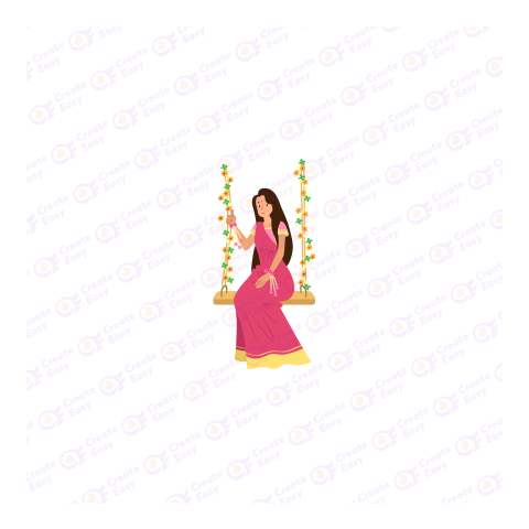 Hariyali Teej Flat icon free png image