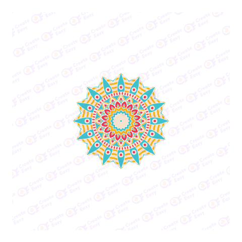 Colorful Mandala Flat icon free png image
