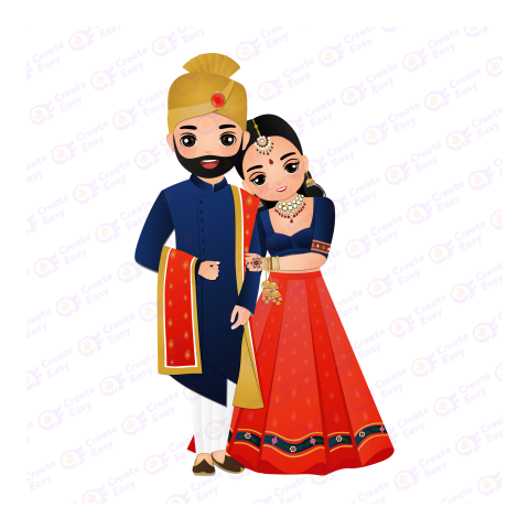 Indian Couple Flat icon free png image